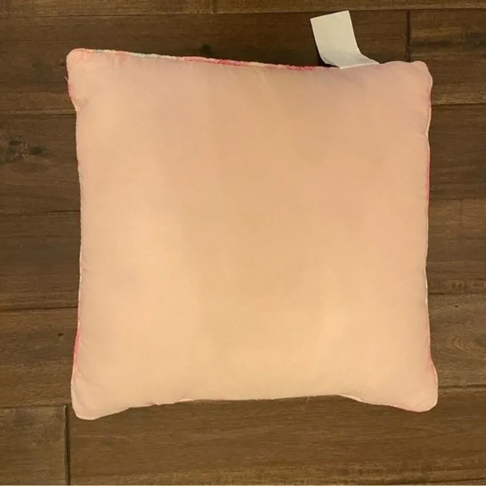 Floral Pink and Yellow Square Throw Pillow 15x15
